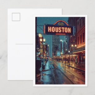 Cartão Postal Houston USA Art Vintage Viagem