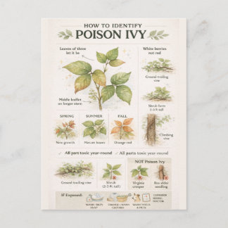 Cartão Postal How to Identify Poison Ivy – Educational Botanical