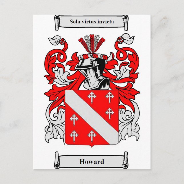 Cartão Postal Howard Casaco of Arms (Frente)