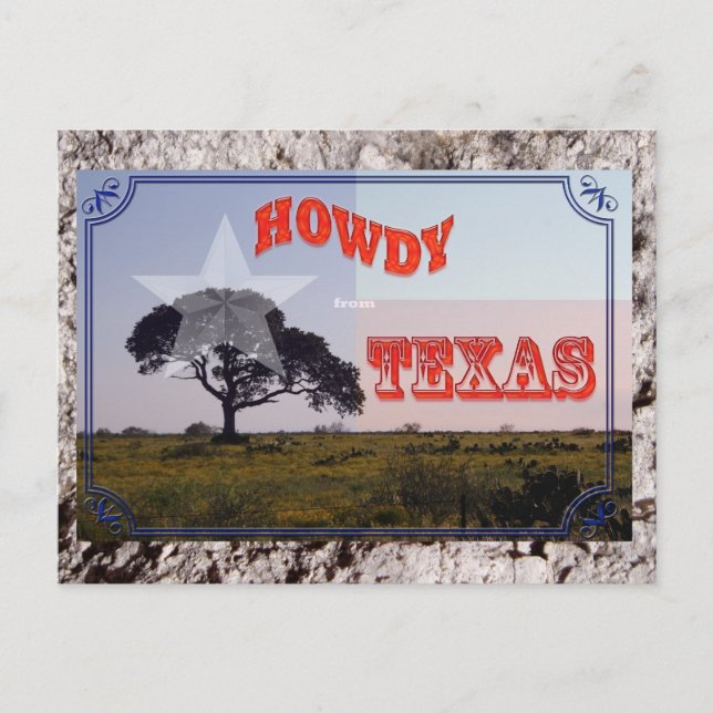 Cartão Postal Howdy do Texas (Frente)