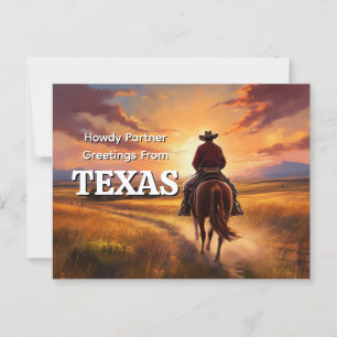 Cartão Postal Howdy Partner Saudações do Texas