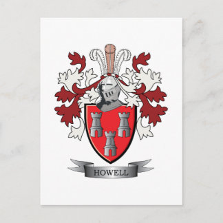 Cartão Postal Howell Family Crest Casaco de Armas