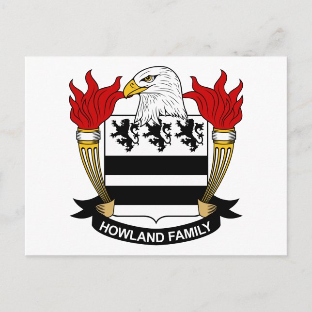 Cartão Postal Howland Family Crest (Frente)