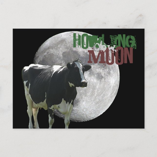 Cartão Postal Howlin Cow Moon (Frente)