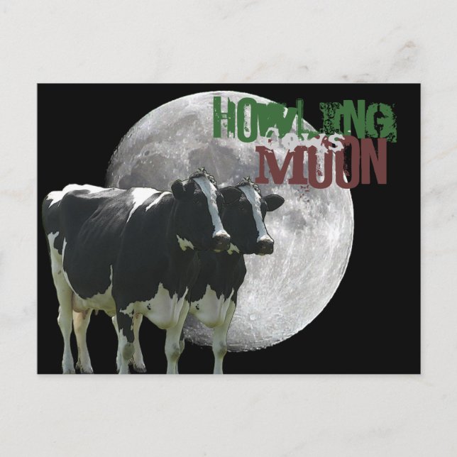 Cartão Postal Howling Cows Moon (Frente)