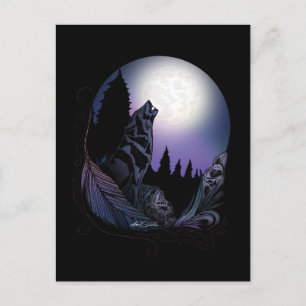 Cartão Postal Howling Wolf