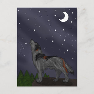 Cartão Postal Howling Wolf (Cinza)