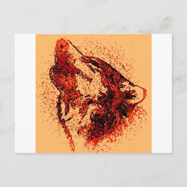 Cartão Postal Howling Wolf in Snow (Frente)