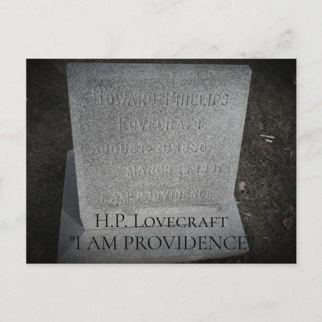 Cartão Postal HP Lovecraft - Providence Writer Resting Place (Frente)