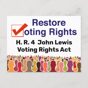 Cartão Postal HR4 Lei de Direitos de Voto de John Lewis