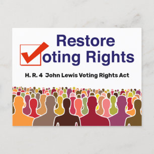 Cartão Postal HR4 Lei de Direitos de Voto John Lewis
