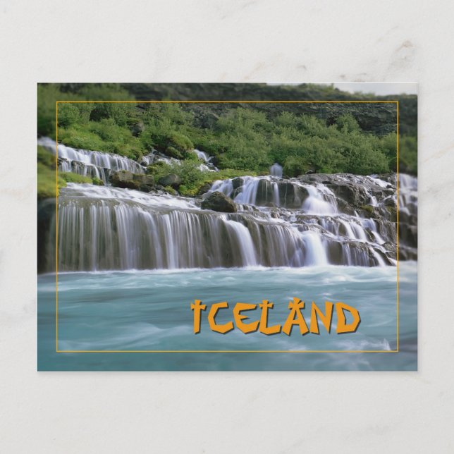 Cartão Postal Hraunfossar Islândia (Frente)