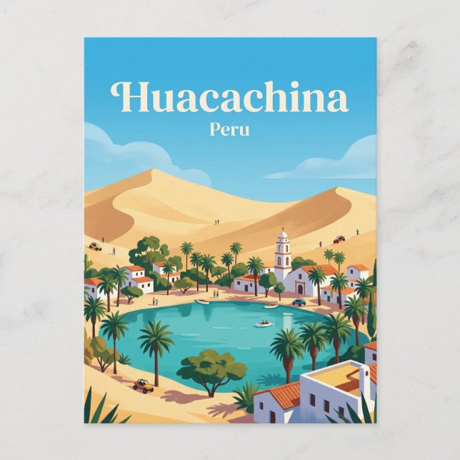 Cartão Postal Huacachina Peru (Frente)