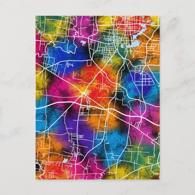 Cartão Postal Huaibei China City Map (Frente)