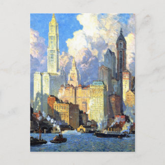 Cartão Postal Hudson River Waterfront - Colin Campbell Cooper