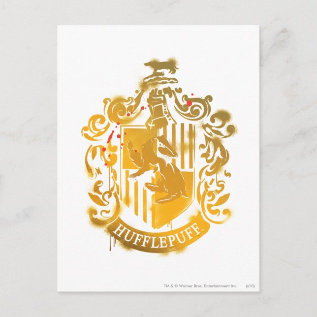 Cartão Postal Hufflepuff Crest - Splattered (Frente)