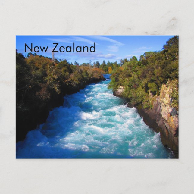 Cartão Postal Huka Falls, Cartão-postal da Nova Zelândia (Frente)