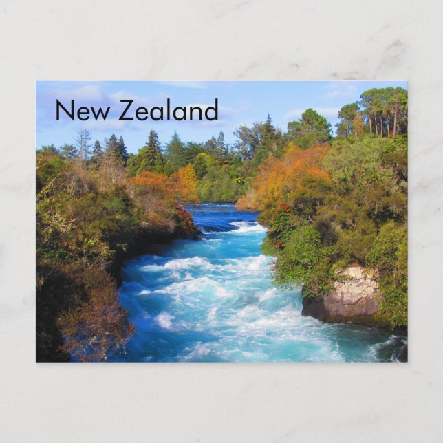 Cartão Postal Huka Falls, Cartão-postal da Nova Zelândia (Frente)