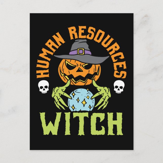 Cartão Postal Human Resources Witch HR Halloween (Frente)