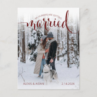 Cartão Postal Humanos Modernos se Casando Foto de Engajamento de