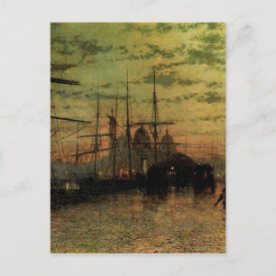 Cartão Postal Humber Docks, Hull por John Atkinson Grimshaw