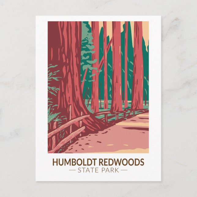 Cartão Postal Humboldt Redwoods State Park Avenue dos Giants (Frente)
