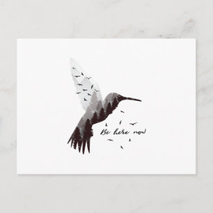 Cartão Postal Hummingbird com Floresta