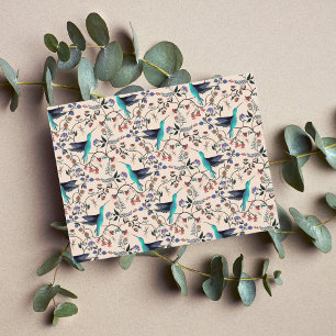 Cartão Postal Hummingbird & Dragonfly William Morris Style