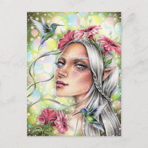 Cartão Postal Hummingbird Fairy