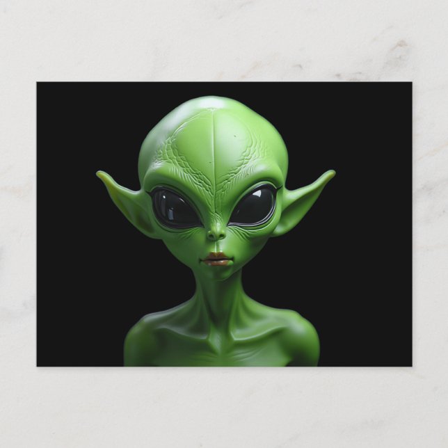 Cartão Postal Humoide verde (Frente)