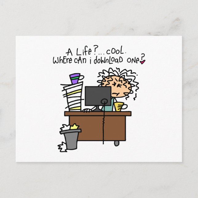 Cartão Postal Humor da vida da transferência (Frente)