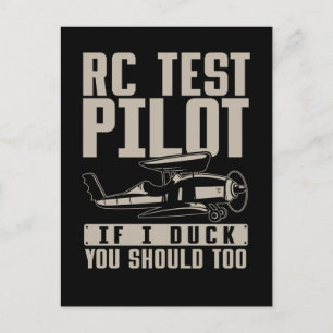 Cartão Postal Humor de Aeronave RC Modelo de Avião Piloto