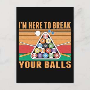 Cartão Postal Humor de Bilhar Sarcástico Cue Esportes Snooker Po