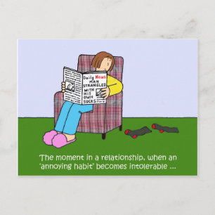 Cartão Postal Humor de Cartoon é um hábito irritante dos homen