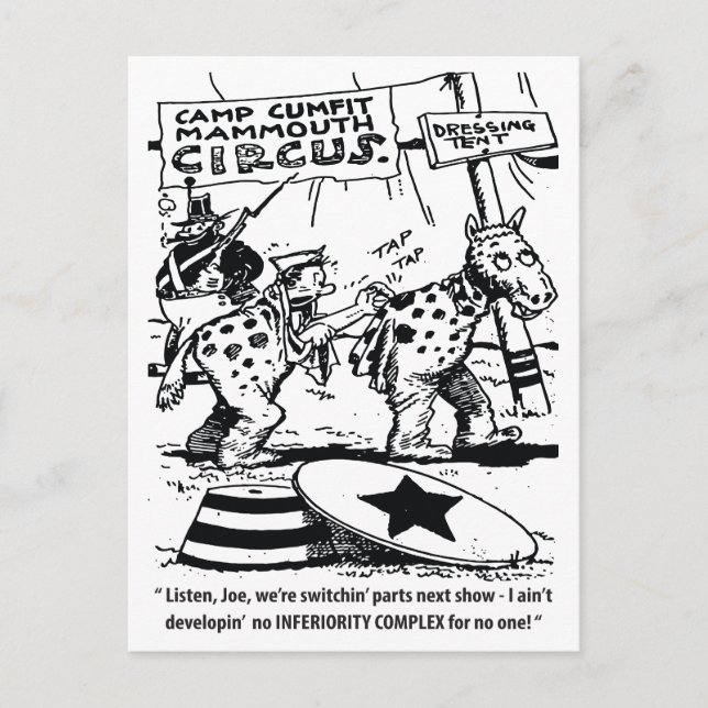 Cartão Postal Humor de Circo, Sem Complexo de Inferioridade, Div (Frente)