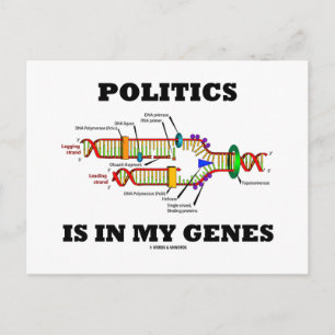 Cartão Postal Humor de DNA - Política Está nos Meus Genes