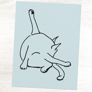 Cartão Postal Humor de Gato Engraçado