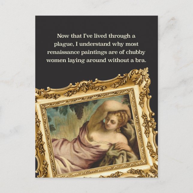 Cartão Postal Humor de Pandemia: Mulheres Gorduchas Sem Sutiã (Frente)