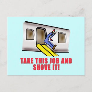 Cartão Postal Humor de Rampa de Emergência de Comissário de Bord