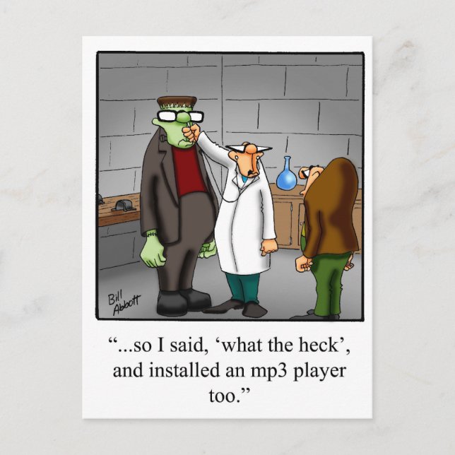 Cartão postal Humor de Tecnologia (Frente)