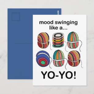 Cartão Postal Humor Yoyo Mudanças De Humor Como Um Yo-Yo Engraça