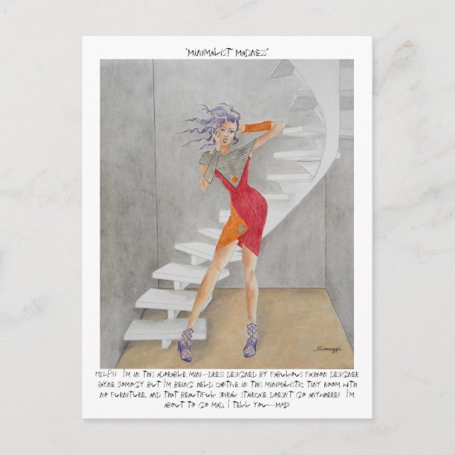 Cartão postal humorístico com arte original (Frente)