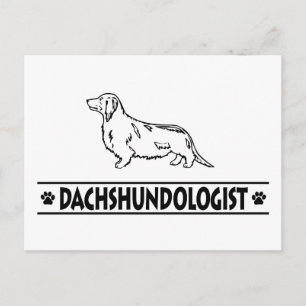 Cartão Postal Humorístico Dachshund Longhaired