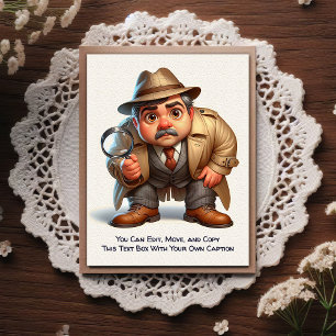 Cartão postal humorístico personalizável para qual