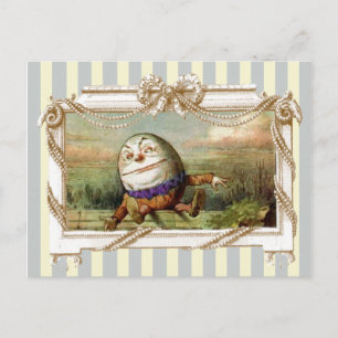 Cartão Postal Humpty Dumpty em tiras azuis e brancas