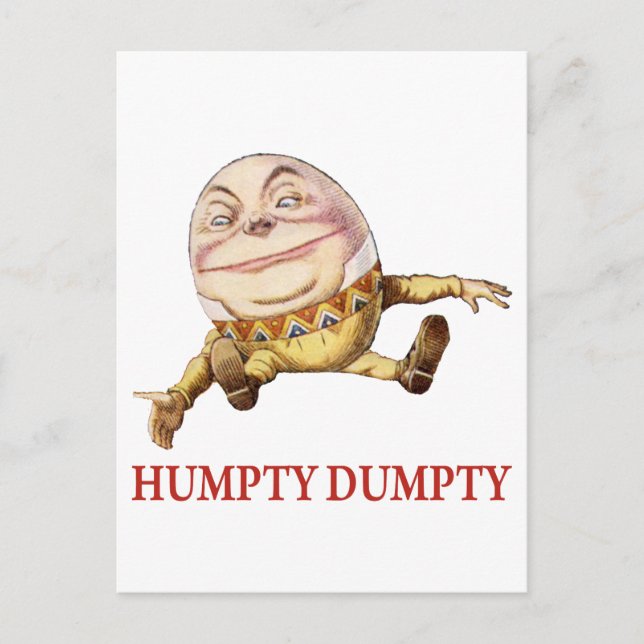 CARTÃO POSTAL HUMPTY DUMPTY SÁBIO NUMA PAREDE - RIME DE ENFERMEI (Frente)