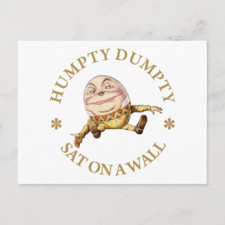 CARTÃO POSTAL HUMPTY DUMPTY SÁBIO NUMA PAREDE - RIME DE ENFERMEI