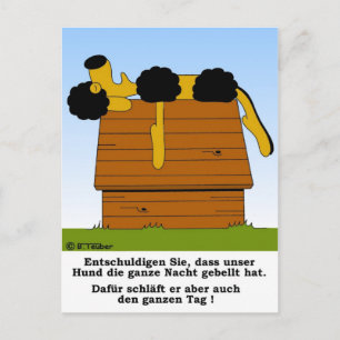 Cartão Postal Hund schläft auf Hütte