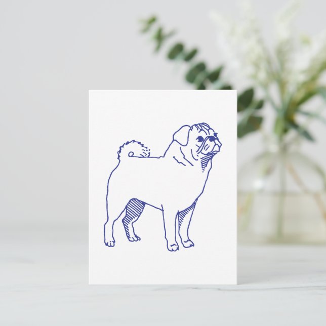Cartão Postal Hunderasse Mops (Em pé/Frente)