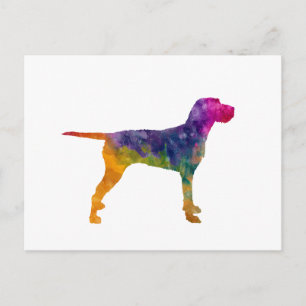 Cartão Postal Húngaro Wirehaired Vizsla em aquarela